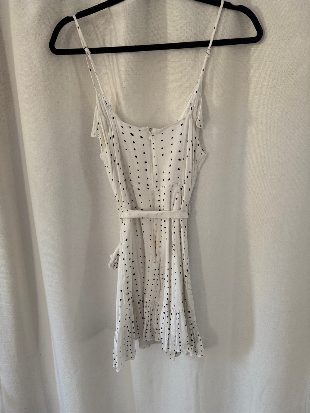 Lost + Wander White Polka Dot Ruffle Wrap Dress – Size Small - Picture 3 of 3